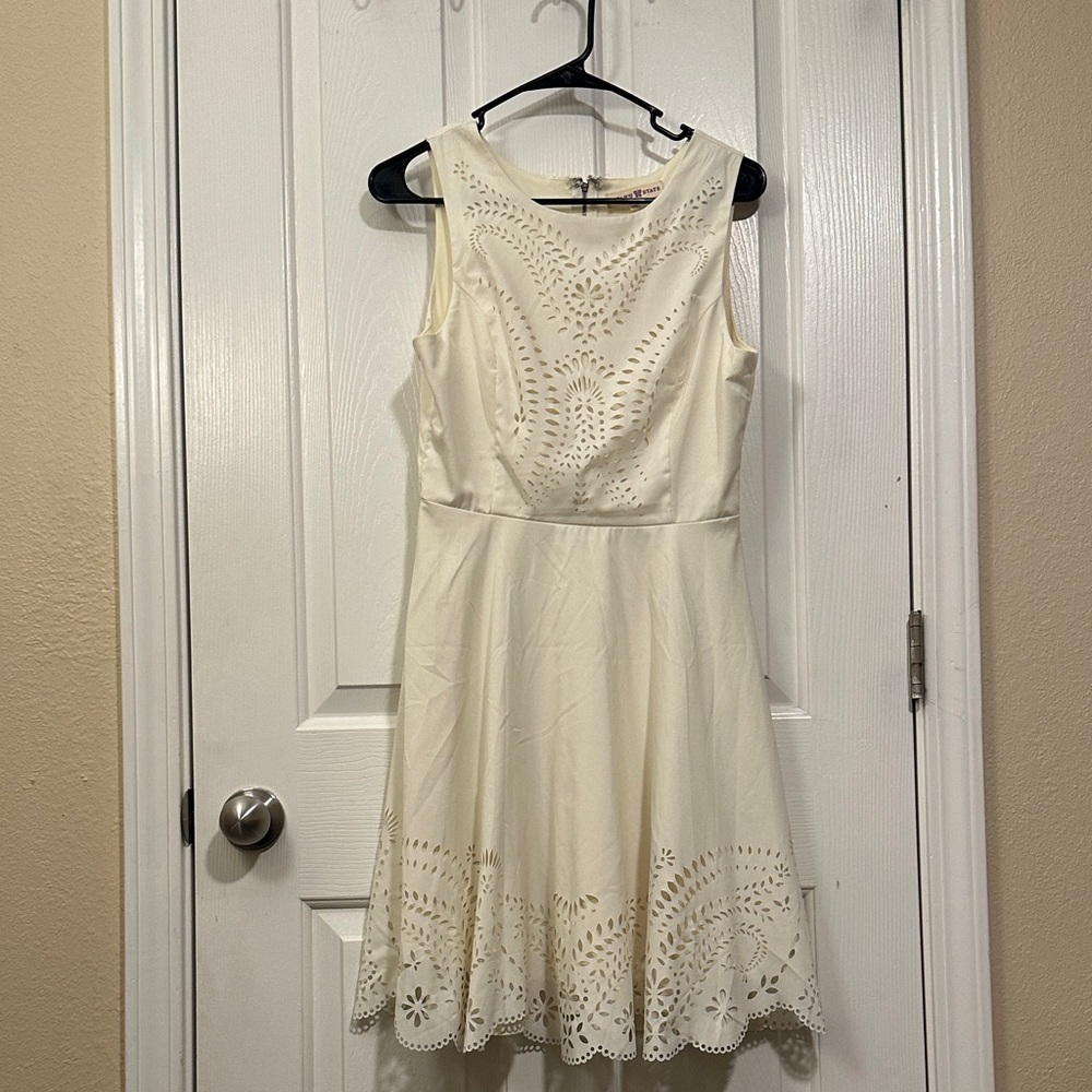 Altar'd State Cream Cut-Out Mini Dress